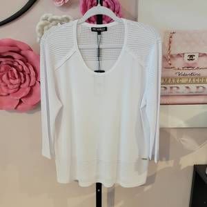 NEW PICADILLY mesh sweater in white